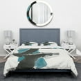 thumbnail image 2 of Designart 'Geometric Black and Teal IV' Geometric Duvet Cover Set, 2 of 4