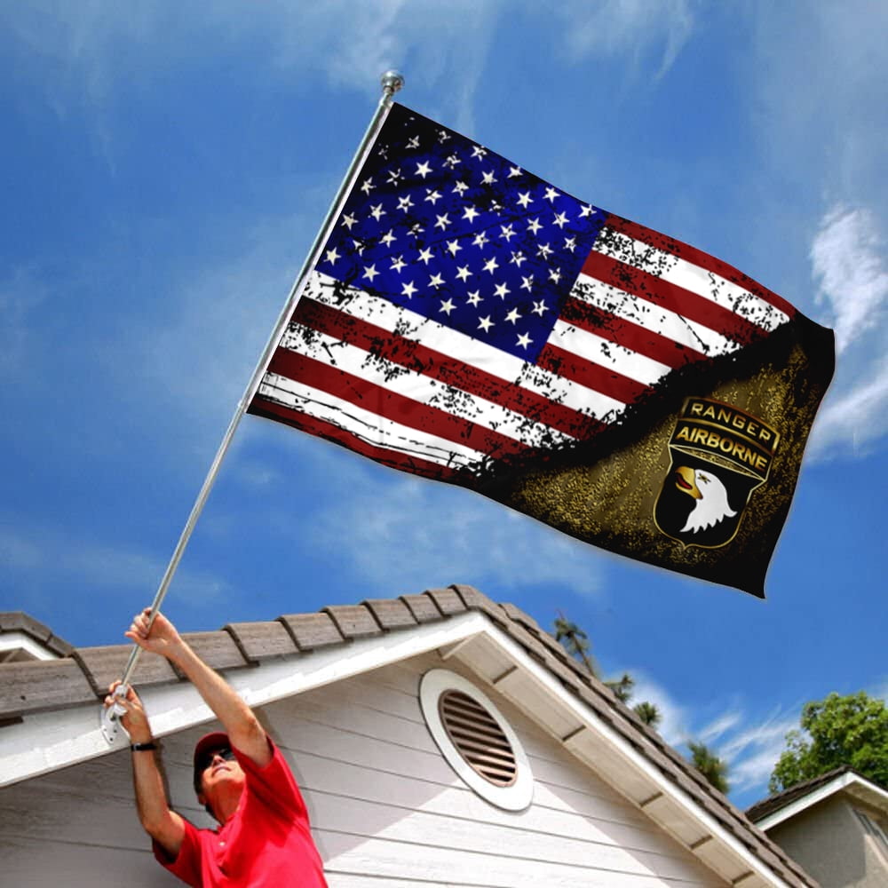 Dutern Double Sided 101st Ranger Airborne Flag TABBED STARS & STRIPES banner US Army Military Banner 3 Ply with Brass Grommets 3x5 Feet