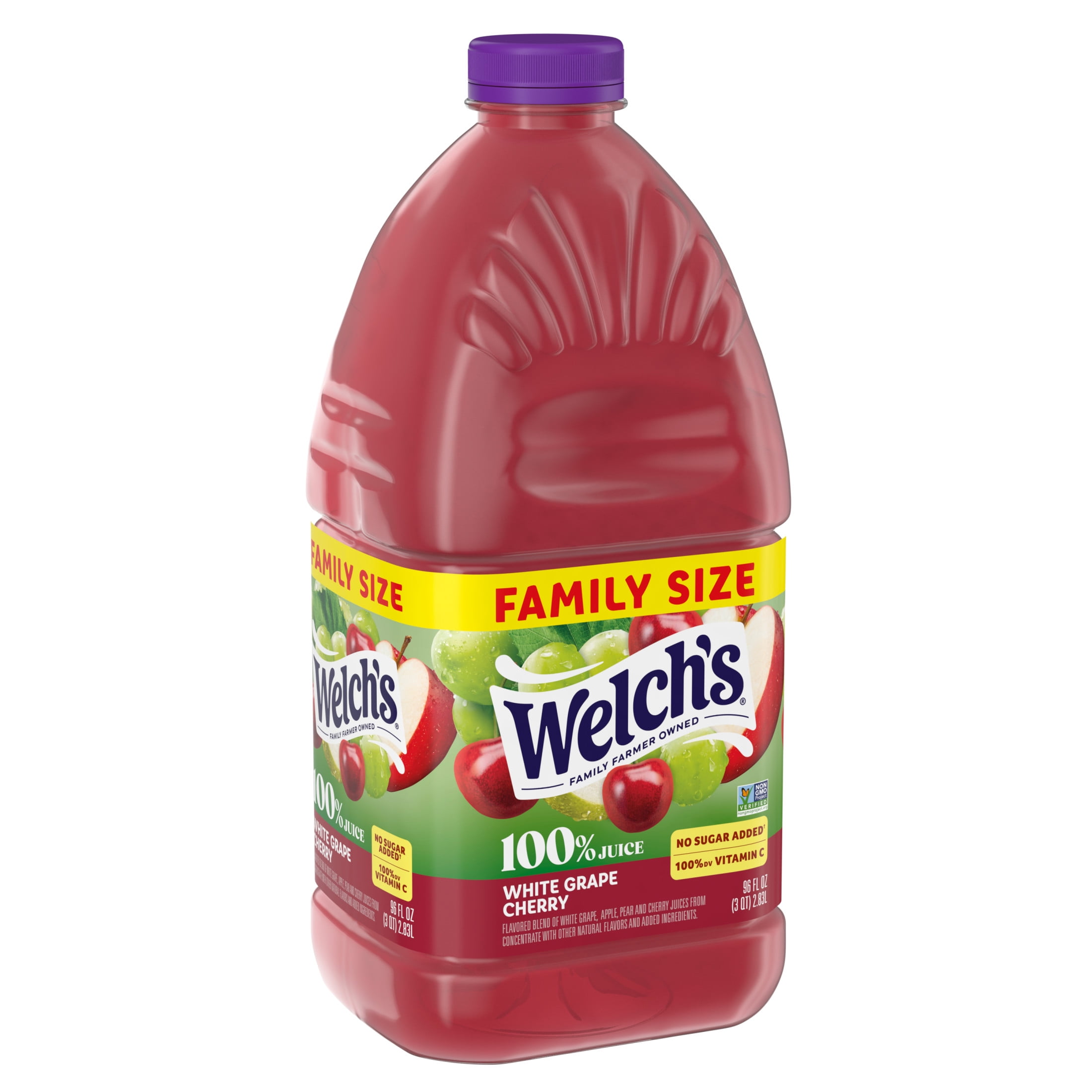 Welch's 100% Juice, White Grape Cherry, 96 fl oz Bottle