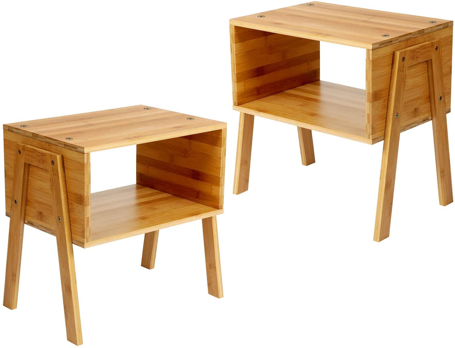 Bamboo Stackable End Tables Living, Small Lamp Tables For Bedroom
