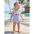 thumbnail image 6 of BemeyourBBs Newborn Baby Boys Summer Clothes Plaid Smocked Bubble Romper Baby Boys Summer Beach Holiday Outfits Casual Sailboat Crayfish Marine Embroidery Sleeveless Bodysuit Jumpsuit Playsuit, 6 of 9