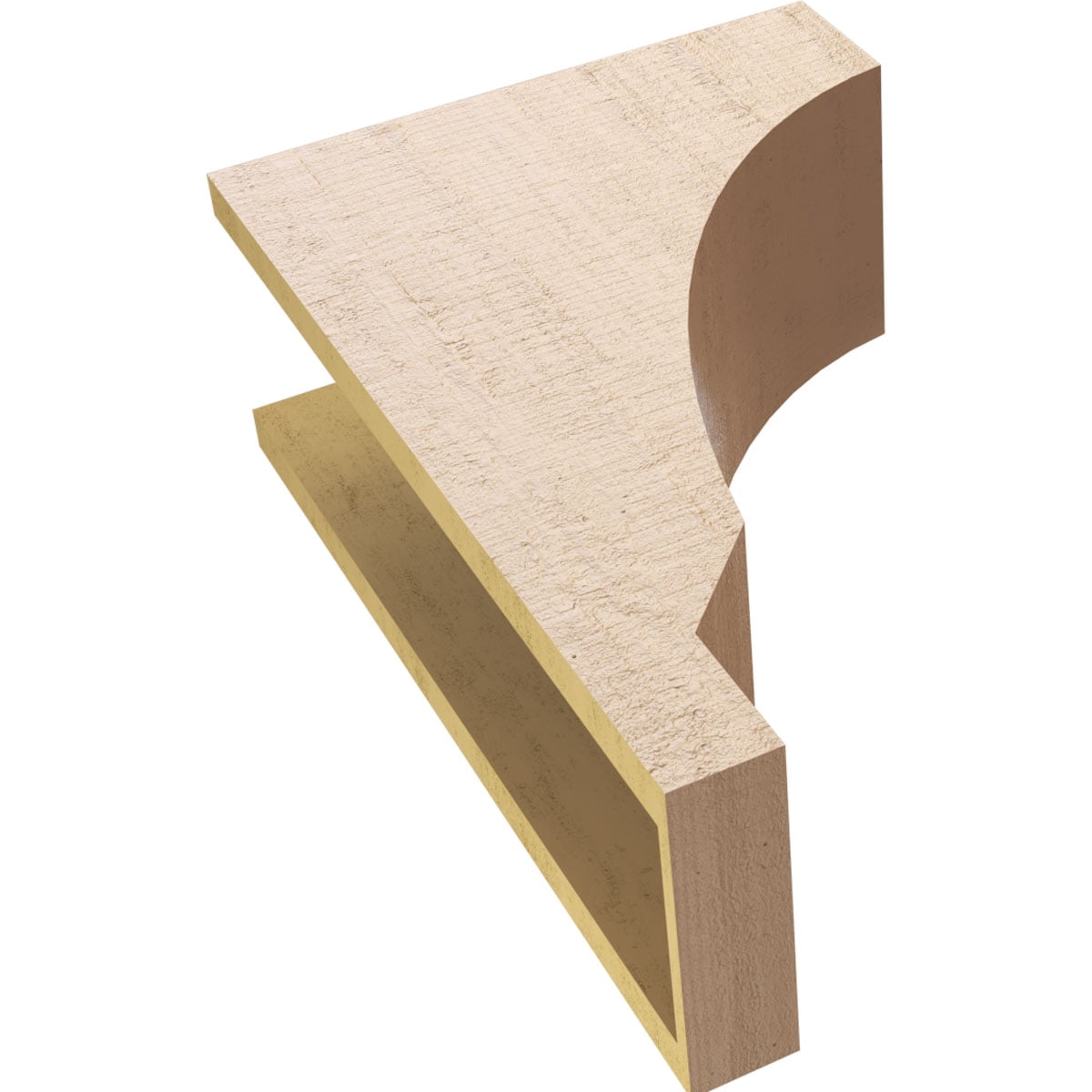 7"W x 14"D x 21"H Classic Moab Rough Cedar Woodgrain TimberThane Corbel, Primed Tan