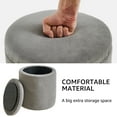 thumbnail image 5 of Mxfurhawa Round Storage Ottoman – Plush Teddy Velvet Footstool, Multifunctional Vanity Stool & Coffee Table for Living Room, Bedroom, and Makeup Room (No Wheels, Dark Grey), 5 of 5