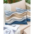 thumbnail image 6 of Beige Blue Ombre Throw Pillow Cover 20 x 30 Inch Decorative Pillow Cover Moire Abstract Artwork Lumbar Pillowcase Seasonal Rectangle Cushion Case for Couch Sofa Bed Living Room, 6 of 7