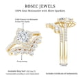 thumbnail image 6 of Rosec Jewels Moissanite Ring Set for Women, Statement Wedding Ring Set (D-VS1 Grade), 10K Yellow Gold, US 4.00, 6 of 7