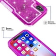 thumbnail image 3 of FIEWESEY Case for iPhone X,3 in1 Layers Hybrid Liquid Heart Shaped Glitter Flowing Quicksand case Clear Soft Shockproof TPU Slim Protective Cover for iPhone X/XS(Purple), 3 of 6