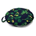 thumbnail image 1 of Lemon Tree Round Floor Cushion with Handle, Rhythmic Style Forest Theme Botanical Blossoming on Dark Tone Background, Decorative Pillow for Living Room & Dorms, 18" Round, Multicolor, by Ambesonne, 1 of 4