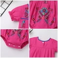 thumbnail image 4 of IDOPIP Newborn Baby Girl Mexican Ethnic Embroidery Floral Romper Cinco De Mayo Baby Girl Onesie, 4 of 7