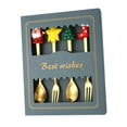 thumbnail image 4 of Juego de cucharas y tenedores navideños, cubiertos navideños, utensilios reutilizables para mezclar y revolver. Caja verde, 4 of 9