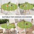 thumbnail image 7 of Elastic Hem Round Tablecloth with Vintage Sunflower Design, Durable Polyester, Fits 44-52" Round Dining Tables, 7 of 7