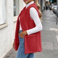 thumbnail image 6 of Women's Warm Fuzzy Fleece Sleeveless Vest Open Front Waistcoat Soft Plush Layering Gilet Fall Winter Daily Street Outfits Red, 6 of 8