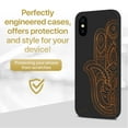 thumbnail image 2 of Case Yard Wooden Case for iPhone-X Soft TPU Silicone cover Slim Fit Shockproof Wood Protective Phone Cover for Girls Boys Men and Women Supports Wireless Charging Half Hamsa Hand Design, 2 of 7