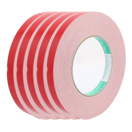 5pcs 10M 12mm x 1mm Dual-side Adhesive Shockproof Sponge Foam Tape Red White
