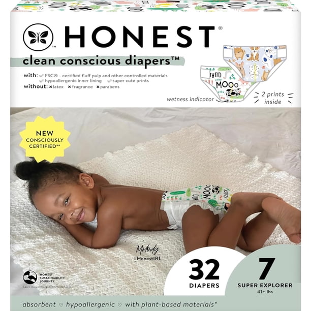 Pañales The Honest Company Clean Conscious Barnyard, talla 7