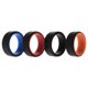 thumbnail image 1 of Juego de anillos de boda de silicona de 2 capas biselados de 8 mm - Negro por ROQ para hombres - Anillo de 4 x 7 mm, 1 of 1