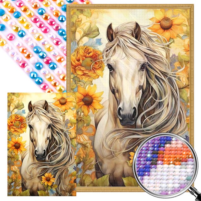 AB 5D DIY Taladro Caballo Girasol 45x65cm