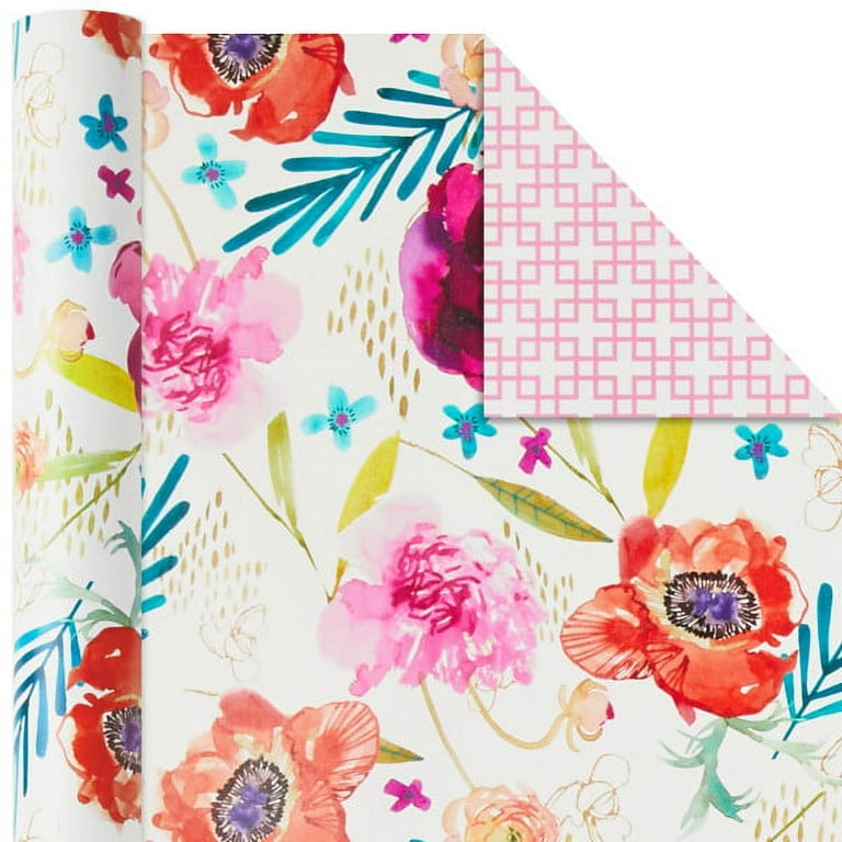Tropical Fruit and Flowers Wrapping Paper, 20 sq. ft. - Wrapping Paper -  Hallmark