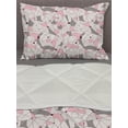 thumbnail image 3 of Mid Century Comforter & Sham Bedding Set, Grid of Random Geometrical Shapes and Lines Modernist Approach, 3 pcs Duvet Set Microfiber Filling Quilt, 5 Sizes, Pale Pink Beige Grey, by Ambesonne, 3 of 4