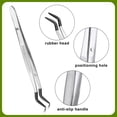 thumbnail image 3 of 2 Pinzas con Puntas de Goma, Pinzas con Punta, Pinzas para Sellos de Acero Inoxidable, Herramientas de Pinzas con Punta Recta, y Curva, 3 of 5