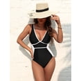 thumbnail image 4 of Swim Suits  Women One Piece Tummy Control Swimsuits Shapewear Full Coverage Bathing Suits 2XL, Black, 4 of 6