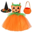 thumbnail image 2 of EliteGoogv Girls Halloween Pumpkin Dress Orange Tutu Skirt Costume For Kids Cosplay Party Performance Fancy Dress Role Play Outfit Orange Orange, 2 of 9