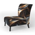 thumbnail image 3 of Designart "Gold Grey Abstract modern Reflections" Gold Modern Upholstered Accent Chair - Modern Arm Chair For Living Room, 3 of 7