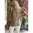 thumbnail image 6 of Uniexcosm Women's Floral Casual Blouses Ruffled Short Sleeve Round Neck Tops, 6 of 7