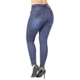 thumbnail image 5 of Fashion2Love Women's Juniors Butt Lift Push Up Mid Waist Ripped Distressed Skinny Jeans, 5 of 9