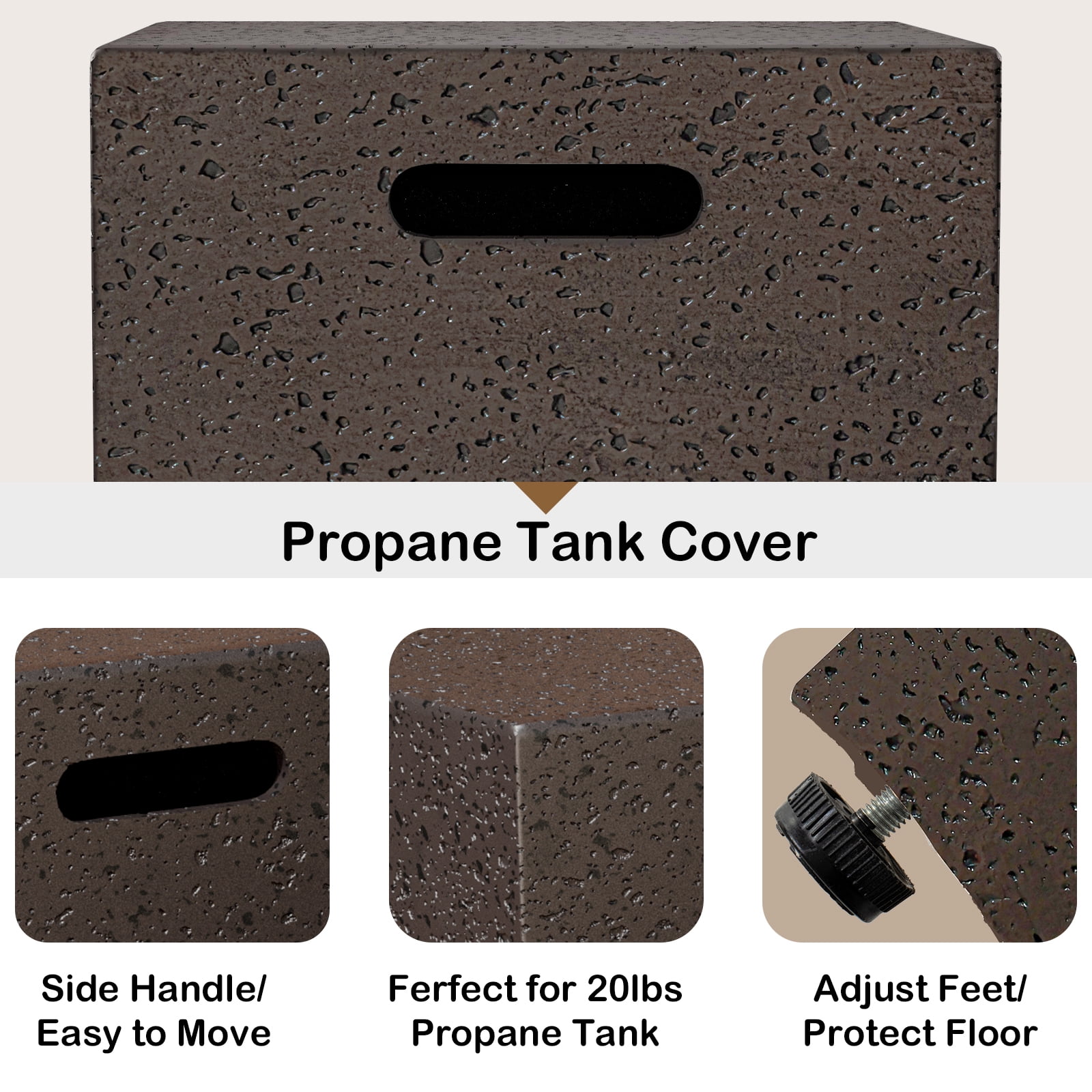 MOALCOFER 28'' Propane Gas Fire Pit with Tank Cover,40,000 BTU Outdoor Fire Pit Lava Rocks&Cover