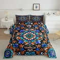 thumbnail image 2 of Erosebridal Hippie Mandala Down Comforter, Boho Flower Down Comforter, 3-Piece, Black Reversible, 2 of 6