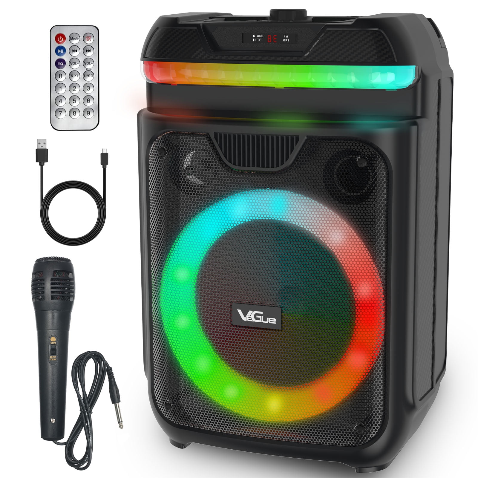 VeGue Karaoke Machine for Kids & Adults, Portable Bluetooth Speaker