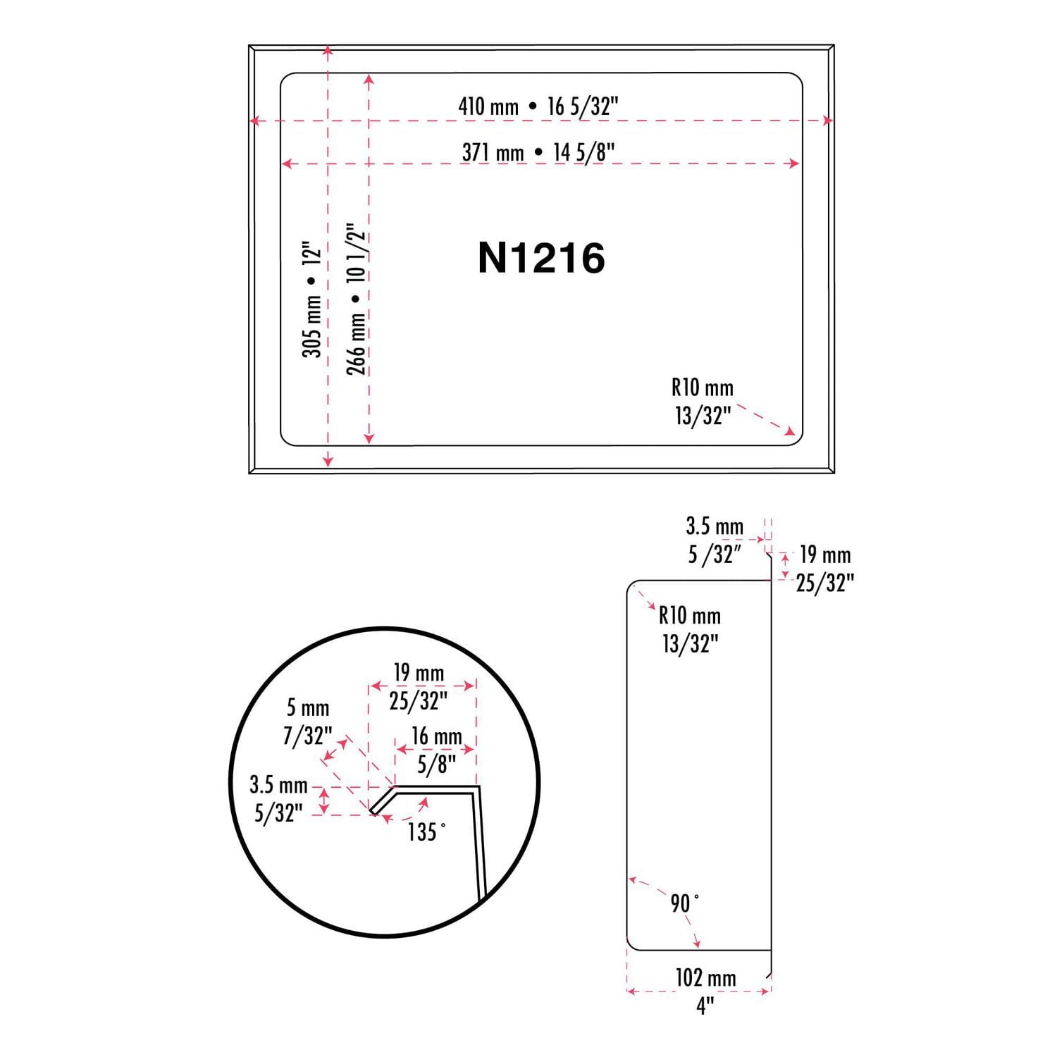 The akuaplus® wall mount shower niche 12 in. x 16 in., made in stainless steel.