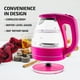 thumbnail image 4 of Hervidor eléctrico OVENTE KG83F 1.5L de vidrio borosilicato rosa, 4 of 9