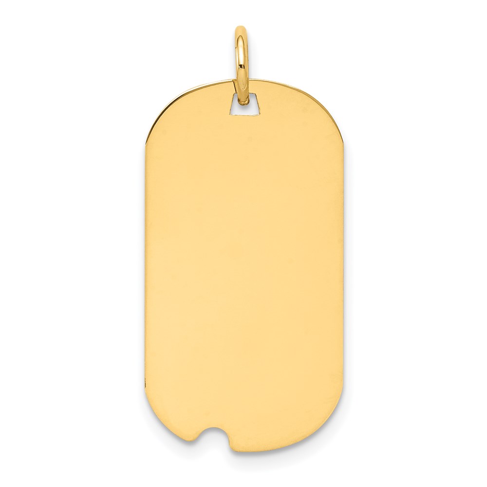 FJC Finejewelers 14k Yellow Gold Plain .013 Gauge Engraveable Dog Tag with Notch Disc Charm - image 2 of 2