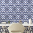 thumbnail image 2 of Ambesonne Boho Peel & Stick Wallpaper for Home, Curved Triangles and Stripes, 13"x72", Indigo Cobalt Blue, 2 of 5