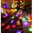 thumbnail image 1 of Guirnaldas de luces navideñas con pilas de copo de nieve 5 m 50 LED multicolor con control remoto brillar, 1 of 5