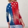 thumbnail image 3 of Iaqnaocc 250 Anniversary Usa Shirt for Women 4th Of July Ribbed 3/4 Sleeve American Flag Striped Independence Day Tees Slim Fit Trendy Crew Neck 2026 Summer Retro Tee Shirts Blue XL, 3 of 3