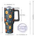 thumbnail image 2 of 40oz Pioneer Flower Floral Print Pattern Insulated Tumbler with Handle, BPA-Free Leak Proof Lid and Straws, Double Wall Vacuum, Hot 12h/Cold 34h, 2 of 6