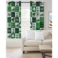 thumbnail image 2 of St. Patrick's Day Blackout Curtains for Bedroom Living Room Darkening Curtains 84 Inch Length 2 Panels Set Green Checked Luck Leaves Gnomes Window Curtain Window Treatment Grommet Drapes 52"x84", 2 of 9