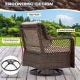 thumbnail image 6 of Yalissey 6 Pieces Wicker Patio Furniture Set Conversations Sets, 2 Outdoor 360° Swivel Rocking Chairs, Patio Swivel Glider Chair with Table and Ottoman for Garden, Poolside, Backyard (Brown), 6 of 8