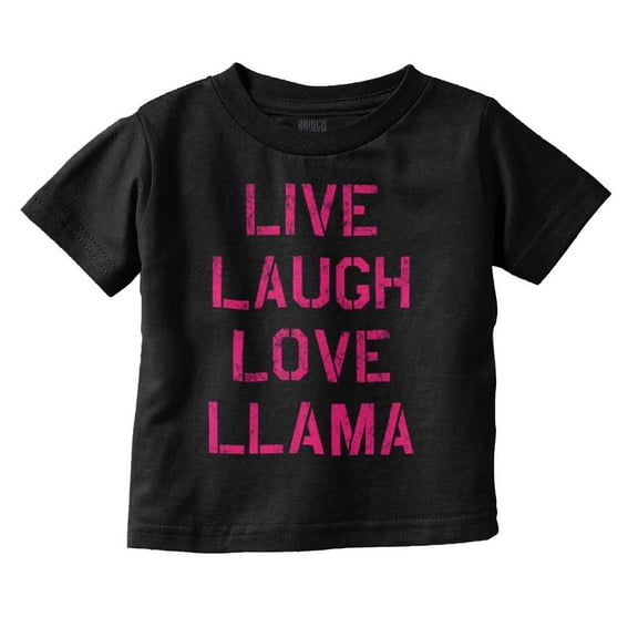 Live Laugh Love Llama Alpaca Humor Youth T Shirt Tee Girls Infant Toddler Brisco Brands 12M