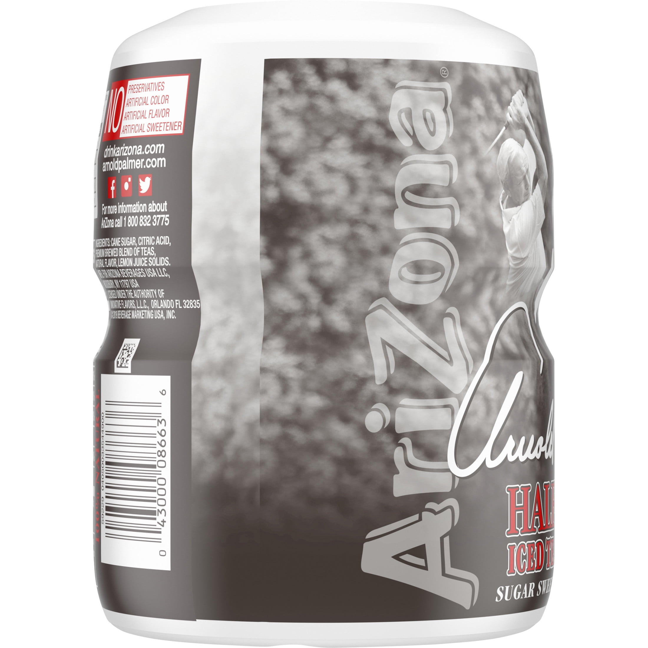 (4 pack) AriZona Arnold Palmer Half & Half Iced Tea Lemonade Naturally Flavored Sugar Sweetened Powdered Drink Mix, 20.4 oz Canister