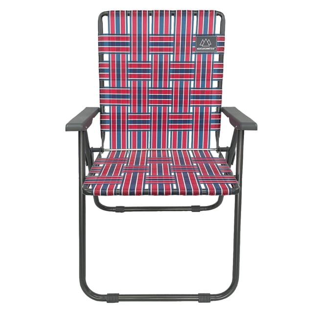 Silla de camping MOUNTAIN SUMMIT GEAR, retro, palmeada, plegable, rojo/azul