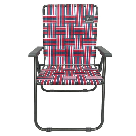 Silla de camping MOUNTAIN SUMMIT GEAR, retro, palmeada, plegable, rojo/azul
