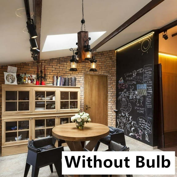 Rustic Country Chandelier Industrial Wood 4Light Pendant Light Fixture Hanging Rustic Wood Chandelier Farmhouse 4 Light Vintage Pendant Light Ceiling Fixture Farmhouse Chandelier Country Pendant Light