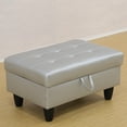 thumbnail image 4 of "JESTOP Leather Ottoman Bench with Hinged Lid and Padded Storage, Rectangle 34"" Footrest for Living Room and Bedroom", 4 of 10