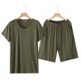 thumbnail image 2 of Loungewear Short Sleeve Breathable Viscose Men Short Sleeve Shorts Pajamas for Home, 2 of 7