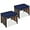 Navy/Brown, variant on YANG2  Set of 2 Wicker Ottomans, Multipurpose Outdoor Furniture for Patio, Backyard, Additional Seating, Footrest, Side Table w/Removable Cushions, Steel Frame - Navy/Brown