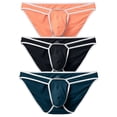 thumbnail image 2 of TANBOM Men's Bulge Enhancing Briefs Nylon Underwear Gray/Black/Green XL 3-Pack, 2 of 6