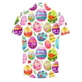 thumbnail image 4 of Idoravan Easter Shirts for Men Button Down Print T-Shirt Fashionable Men's Spring And Summer Printed Short Sleeved Lapel Shirt Top, 4 of 5